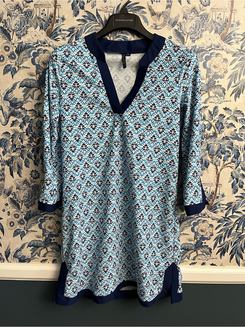 Wilson Leather Blue Patterned Midi Dress